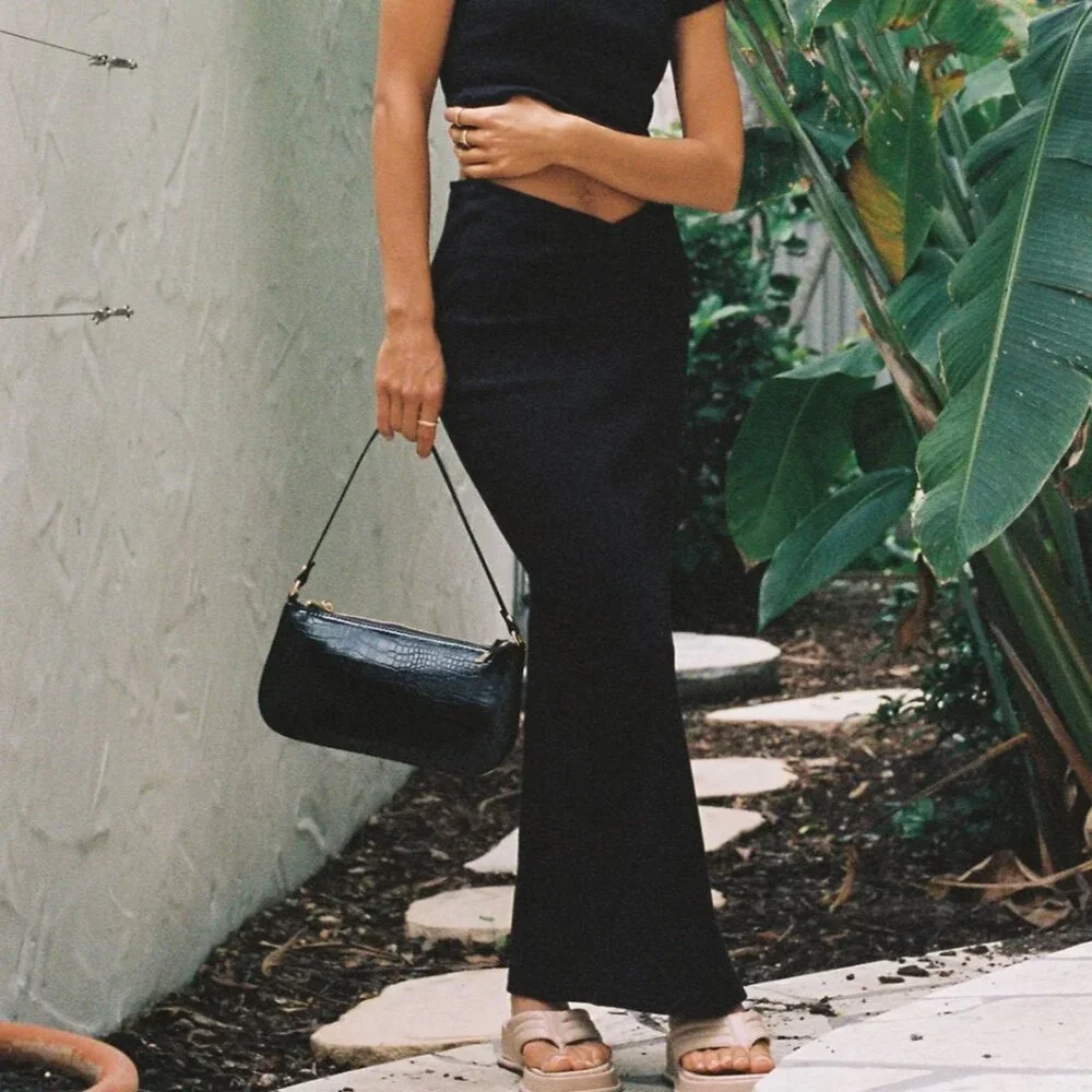 Princess Polly Black Midi Skirt - Sleek High Waist